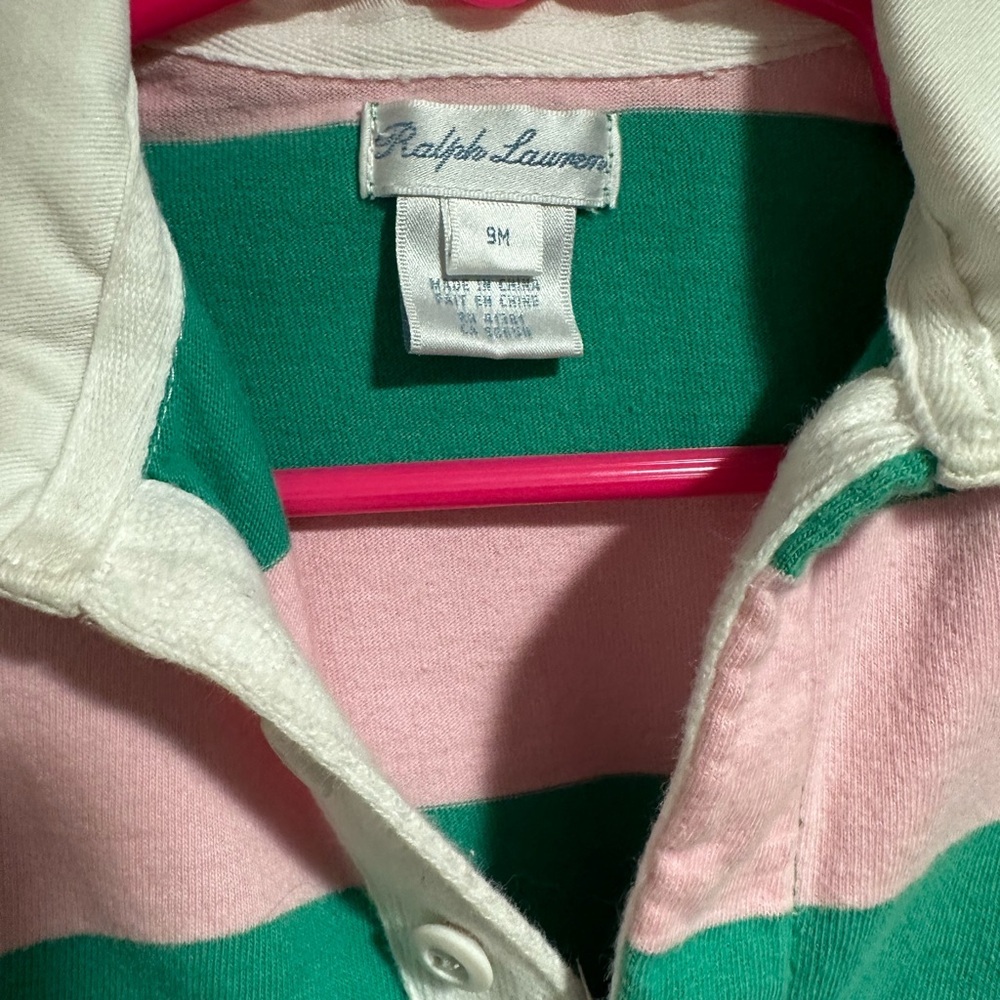 Ralph Lauren Green and Pink Striped Bodysuit - Picture 2 of 2